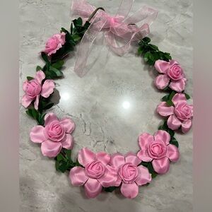 Source Unknown Pink Floral Hair Headpiece